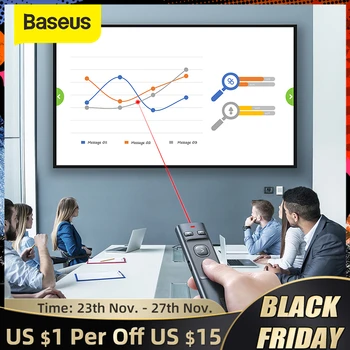 

Baseus USB Wireless Presenter Red Laser Pointer PPT Remote Control Pointer Pen for PowerPoint Presentation Teacher Meeting Pen
