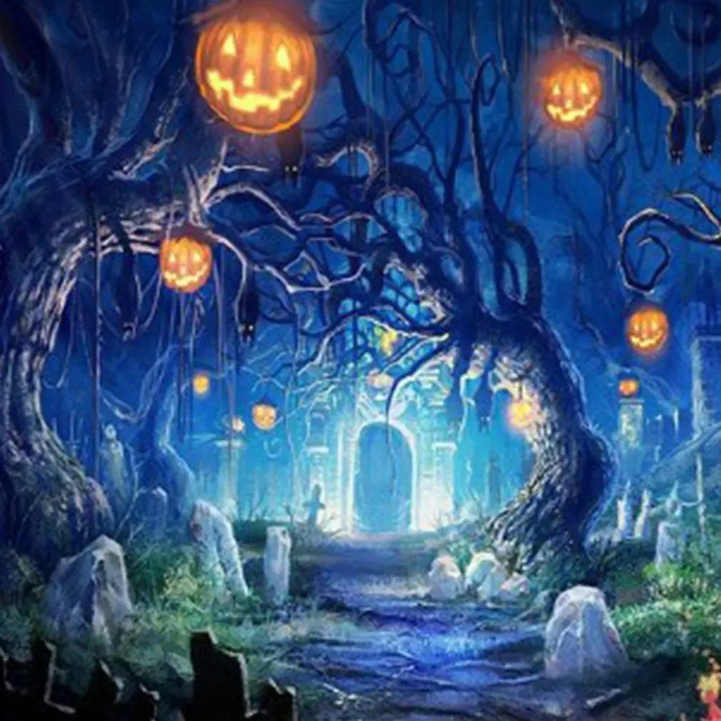 

Pumpkin Halloween Tapestry Skull Pumpkin Pumpkins Tree Witch Wall Hanging Tapestry Halloween Party Decor Home Living Room Decor