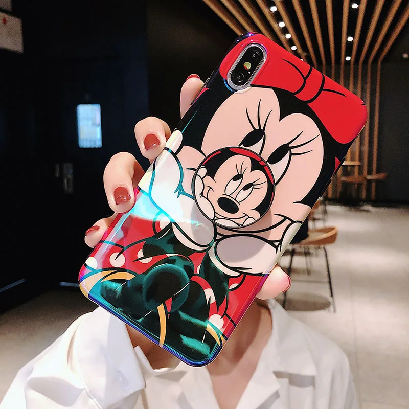 Милый мягкий чехол для телефона с Микки и Минни для iphone Xr Xs Max X 6 6S 7 8 Plus, чехол для мобильного телефона