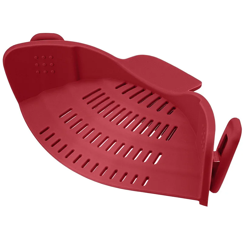 

Pot Bowl Funnel Strainer Food Grade Silicone Kitchen Tool Rice Noodles Washing Colander Household Gadget Leakproof Drainer h4
