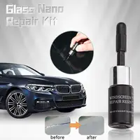 Automotive Glass Nano Repair Fluid Window Broken Glass Nano Repair Tool Set Black Magic Windshield Crack Chip Repair Tool Kit 2