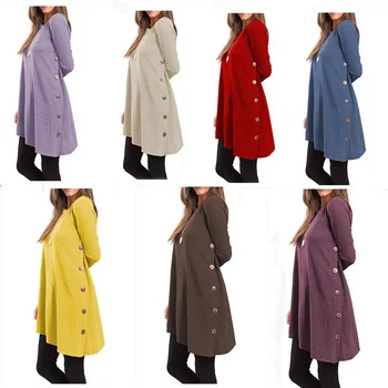 

clothing OWLPRINCESS 2020 Women's Autumn New Long Sleeve Irregular Skirt Button Dress