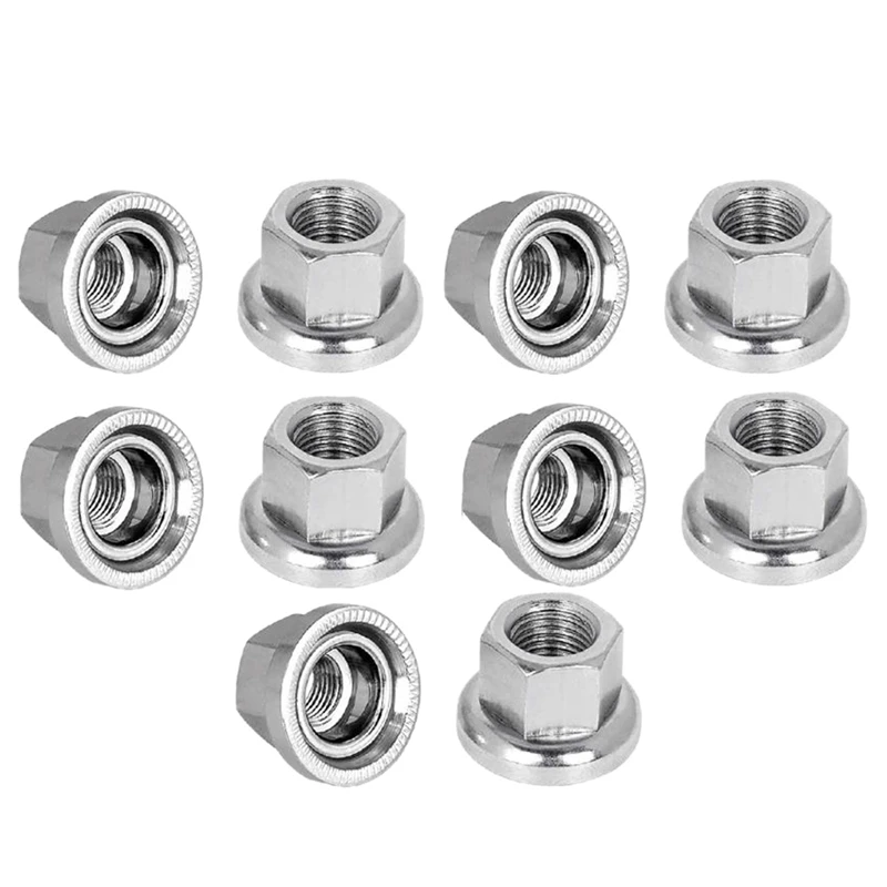 10 Pcs Bicycle Wheel Axle M10 Nut For Mountain Road Bike MTB Wheel Hub