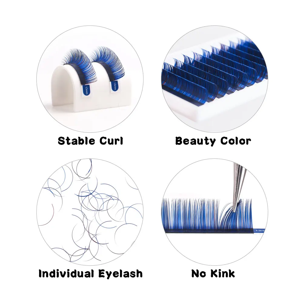 THINKSHOW  Colorful Eyelash Extension 0.07/0.10mm Gradient Colors False Eyelashes C/D Curl 8-15mm Length Individual Eye Lashes