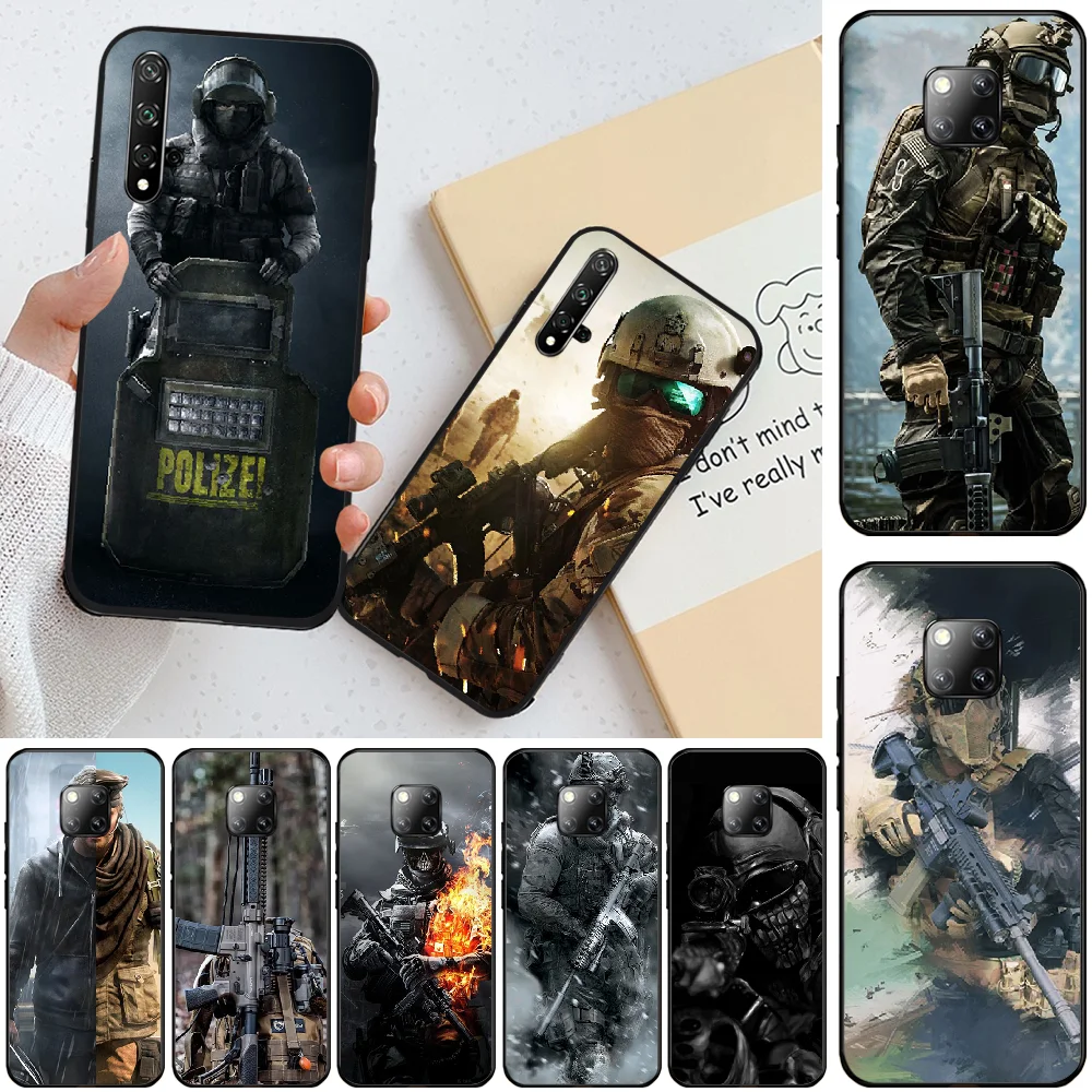 

OFFeier Special soldier TPU Soft Silicone Phone Case Cover For Huawei Honor 8 8X 9 9LITE 10 View9 10 10lite 20lite 20