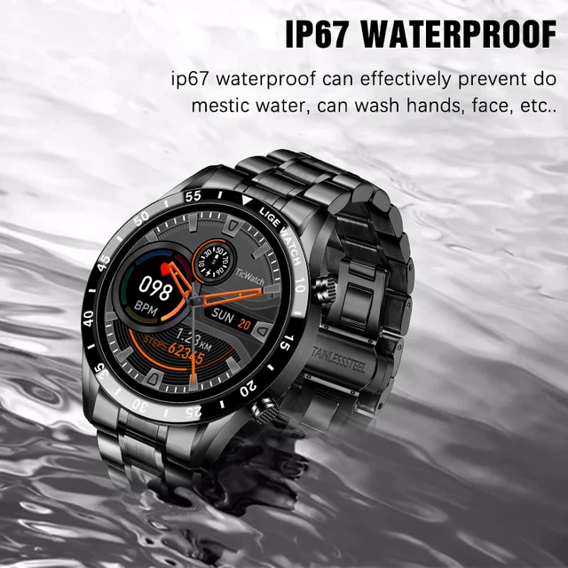 LIGE 2020 New Smart Watch Men Full Touch Screen Sports Fitness Watch IP67 Waterproof Bluetooth For Android ios smartwatch Mens 4