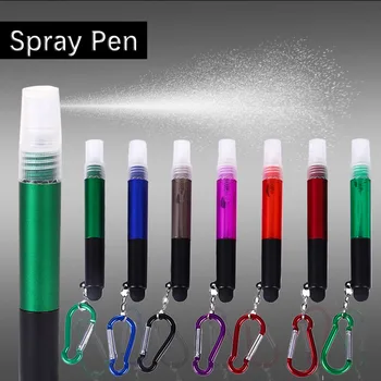 

4 in 1 Multifunction Pen Mini Carabiner Spray Pen Perfume Alcohol Spray Pens Ballpoint Pen Portable Capacitor Touch Pens Gifts