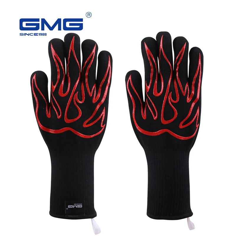 Parrilla de barbacoa guantes resistentes al calor GMG nuevo Material 1472 ℉ de silicona antideslizante cocina cocción barbacoa guantes del horno