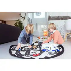 Sac de rangement rond de route, tapis rampant antidérapant, couverture d'activité de jeu pour grands enfants, tapis de jeu doux pour bébé, tapis de pépinière 
