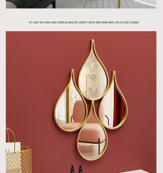 

metal Decoration accessories water drop mirror background The wall hanging modern simple wall facing hallway Wall decoration