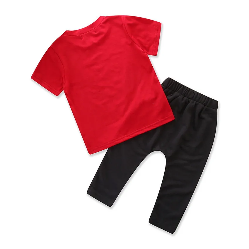Boy Clothes Set Letter Short Sleeve T-shirt Pants Set Of 2 Summer Children's Wear INS Style Boy Baby Clothings Set