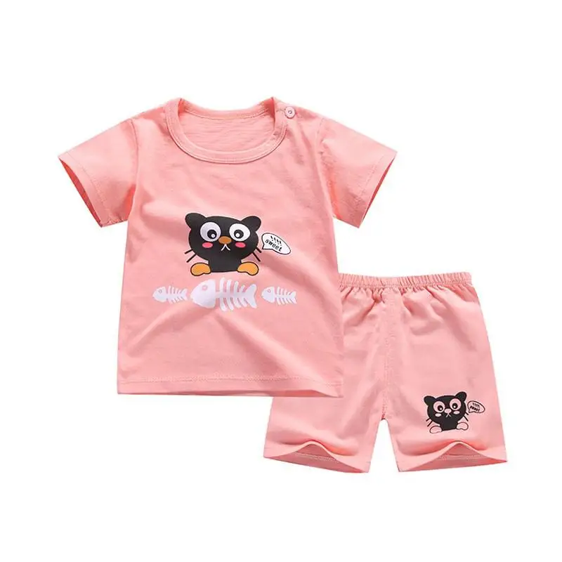 Clothing Set Baby Girl Clothes For Summer Short Sleeve T Shirts + Shorts Suit Cotton Kids Tracksuit Outfit Toddler Girl Pajamas Baby Clothing Set for girl Baby Clothing Set