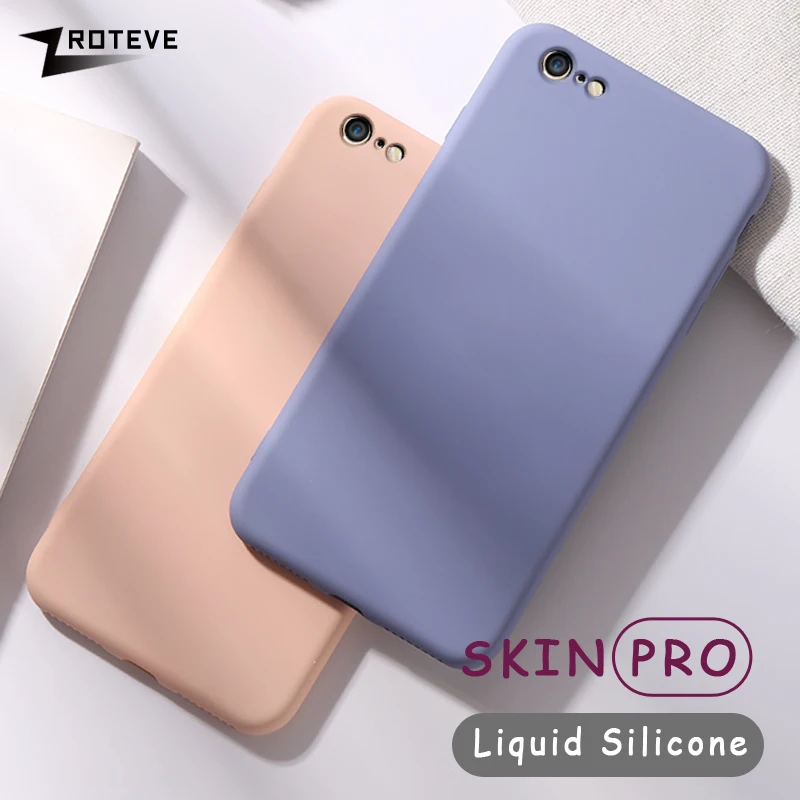 Для iPhone 8 7 Plus чехол ZROTEVE мягкая кожа сенсорная крышка жидкие силиконовые чехлы для