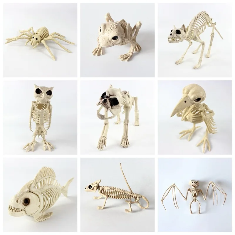 

Halloween Decoration Animal Skeleton Bone Props Party Creepy Spider Bat Mouse Scorpion Lizard Bones Ornaments Hallowmas Horror
