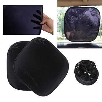 

2Pcs Car Window Side Sun Shade Block Static Cling Sunshade UV Protection Electrostatic Adsorption Shield Visor Shield Screen