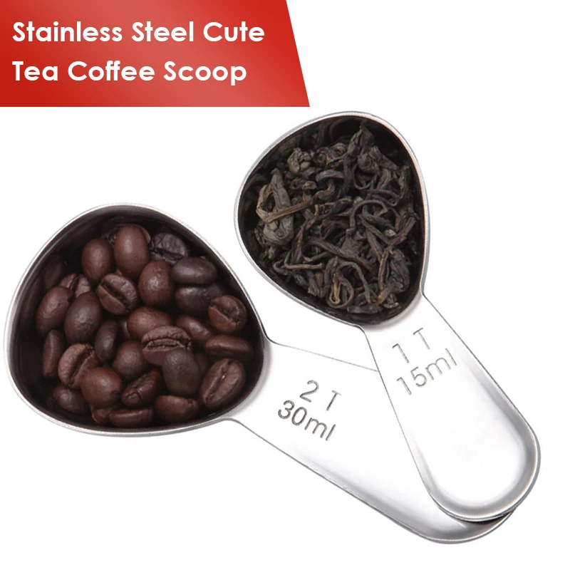 1Pc Stainless Steel Spoon Cute Tea Coffee Scoop 15ml 30ml Measuring Kitchen Measure Tools For Milk Powder | Дом и сад