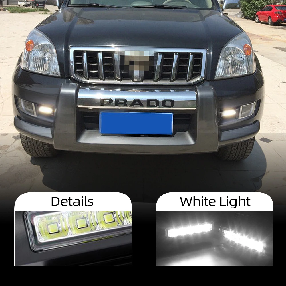 DRL для Toyota Prado 120 Land cruiser LC120 FJ120 GRJ120 2003 2004 2005 2006 2007 2008 2009 светодиодный дневные ходовые огни противотуманных фар