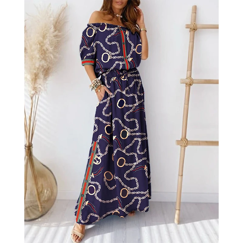 

Women Two Piece Set Summer Outfits Clothes Off Shoulder Strapless Sexy Crop Tops Slim A-Line Long Skirts Suits 2Pc Sets Vestidos