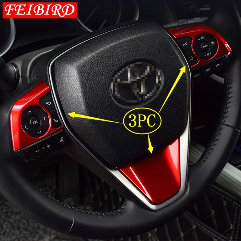 Auto Accessory Steering Wheel Decoration Cover Trim Fit For Toyota Camry 2018 2019 2020 Matte Silver / Carbon Fiber / Red Auto Accessory Steering Wheel Decoration Cover Trim Fit For Toyota Camry 2018 2019 2020 Matte Silver / Carbon Fiber / Red