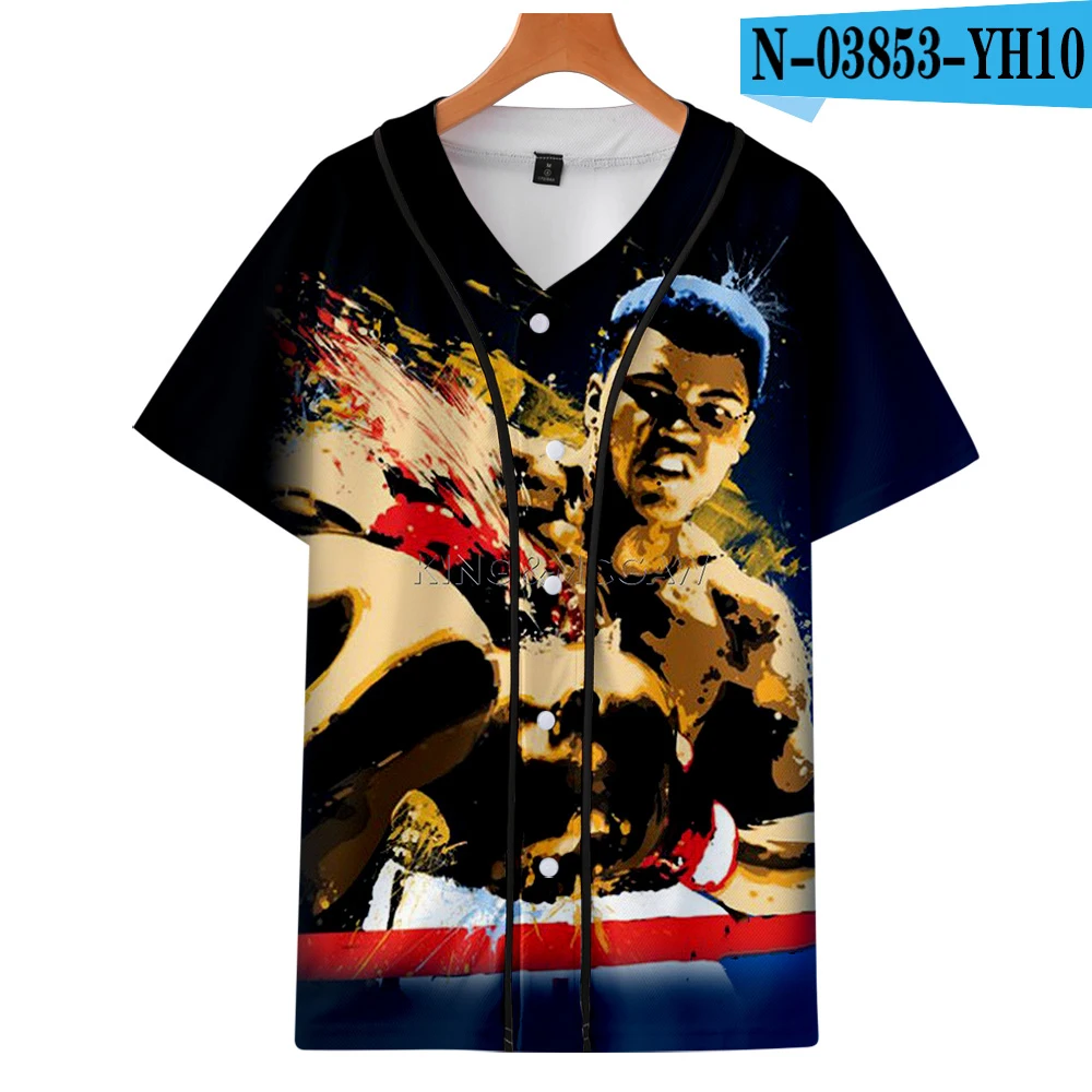 Muhammad Ali Мужская рубашка с коротким рукавом Свободные топы уличная поплавок Like A Butterfly Sting Like A Bee 1942- Рубашка мужская - Цвет: one