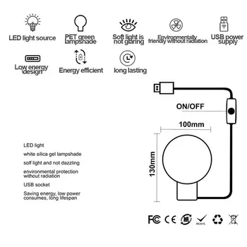 

Round Table Lamp Touch Switch LED Light Round Night Light Illuminate Baby Stroller Adjustable Desk Lamp Flexible Portable