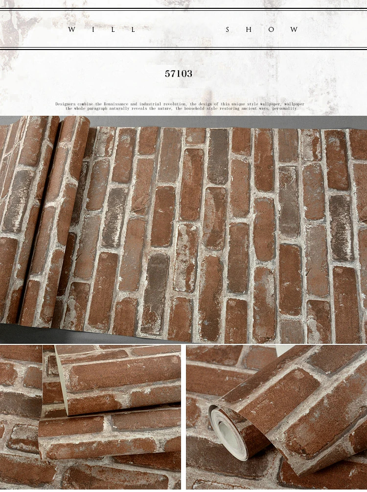 10 м деревенский винтажный 3D искусственный рулонные обои кирпичная стена виниловая ПВХ Ретро промышленная чердак настенная бумага красный черный серый желтый Моющаяся