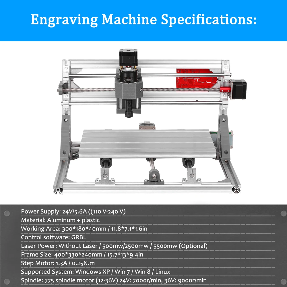 Обновленная версия CNC 3018 GRBL управления DIY Мини CNC машины рабочей области 300*180*40 мм