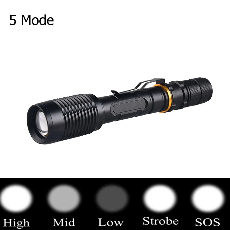 5 Modle T6 LED TOPCOM 1 режим тактический полицейский фонарь высокой мощности водонепроницаемый тактический охотничий светильник-вспышка детективный светильник - Испускаемый цвет: 5 Modle T6 LED
