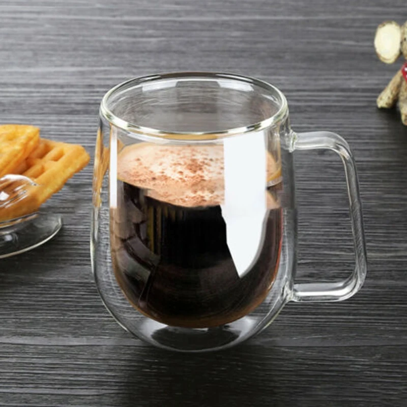 

1pcs Double Wall Glass Cup Beer Coffee Heart Cups Heat Resistant Healthy Drink Mug Tea Mugs Transparent Drinkware Dropshipping