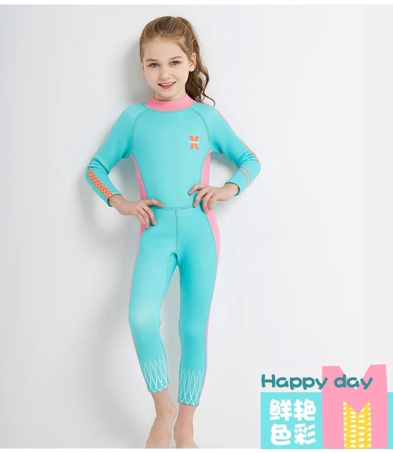 DIVE&SAIL девочек Теплый костюм для дайвинга 2,55 мм неопрен толстый гидрокостюм для детей цельный МЕДУЗЫ купальник