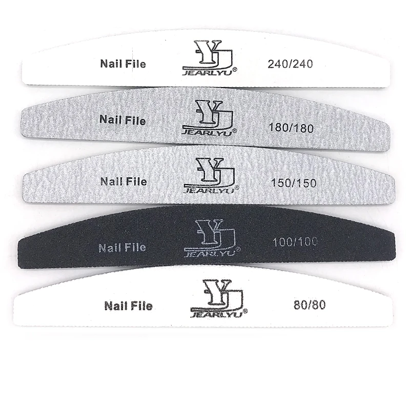 10Pcs/lot Nail File 80/100/150/180/240 Grit Manicure Pedicure Buffering Banana Design Polisher Nail Art UV Gel Tools System Set
