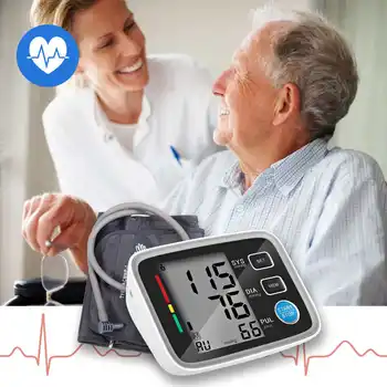 

Professional Automatic Digital Arm Blood Pressure Monitor Large Backlight LCD Display Heart Beat Meter Sphygmomanometers Machine