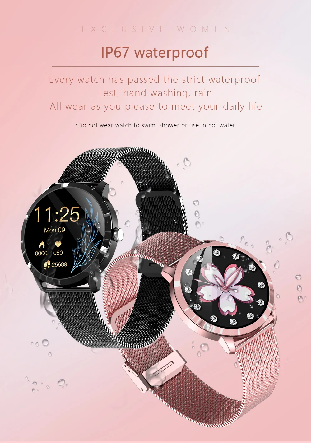 Gadgend smart watch women multi-sports fitness tracker smartwatch heart rate monitor blood pressure oxygen diy watch face bracelet