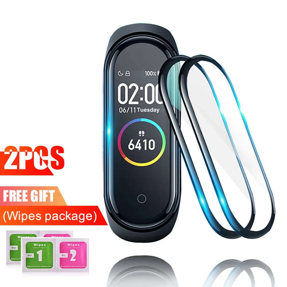 2 шт. Защитная пленка для Xiaomi Mi Band 5 Гидрогелевая защита экрана смарт-браслета xiomi