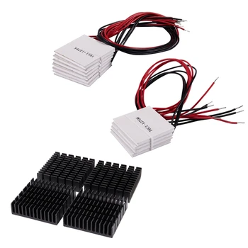 

10 Pcs TEC1-12706 Cooler Peltier Effect Thermoelectric Module 12V 60W 72W & 4 Pcs Black Aluminum Heat Sink Cooling Fin Cooler 40