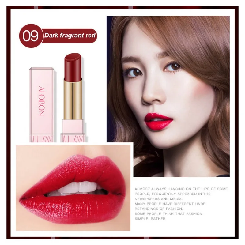 Matte Lipstick Waterproof Velvet Lips Stick 10 Colors Sexy Non-stick Cup Lasting Make-up Moisturizing Solid Lip Balm New Arrival