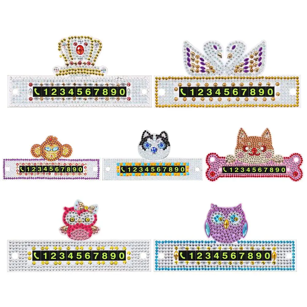 

DIY Special Shaped Diamond Painting Luminous Car Parking Parking Phone Number Plate Number Cards Diamond Craft Christmas Gift