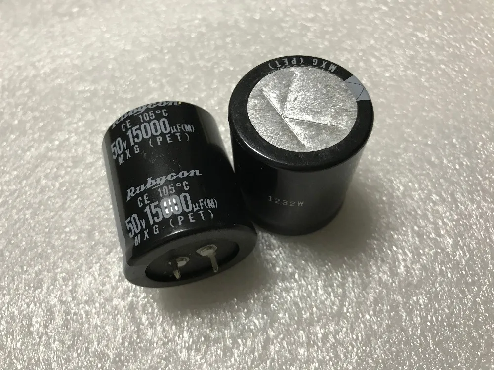 15000 мкФ с алюминиевой крышкой, 50В RUBYCON MXG Series 35x40 мм 50V15000uF Алюминий электролитический конденсатор с алюминиевой крышкой
