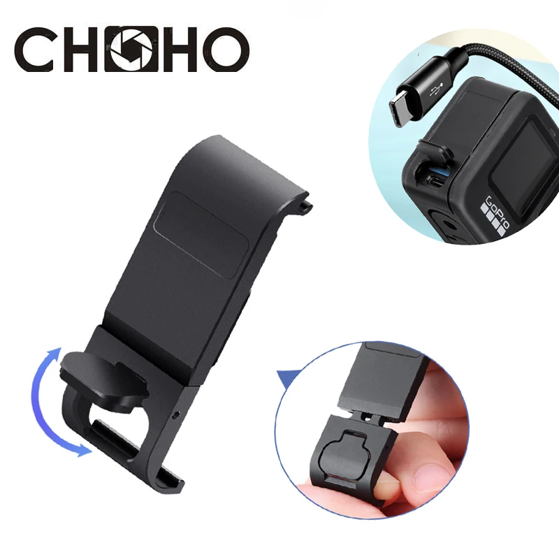 Для GoPro 9 10 перезаряжаемая боковая крышка из алюминиевого сплава запасная батареи