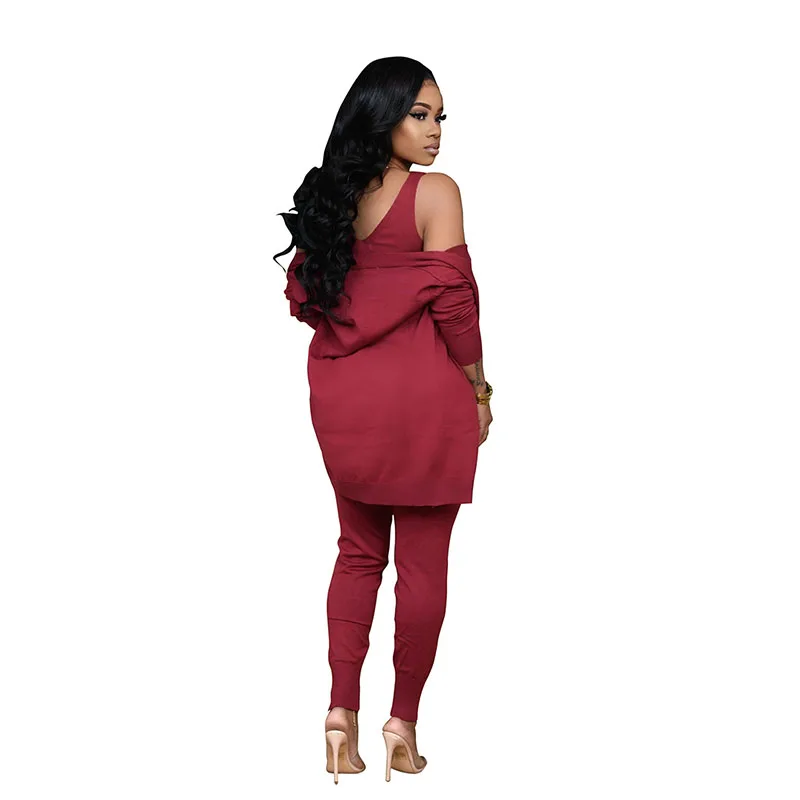 

2020 New Style for Autumn and Winter Suit Solid Color Waistcoat Pants Three-Piece Women's European and American Women's Clothing
