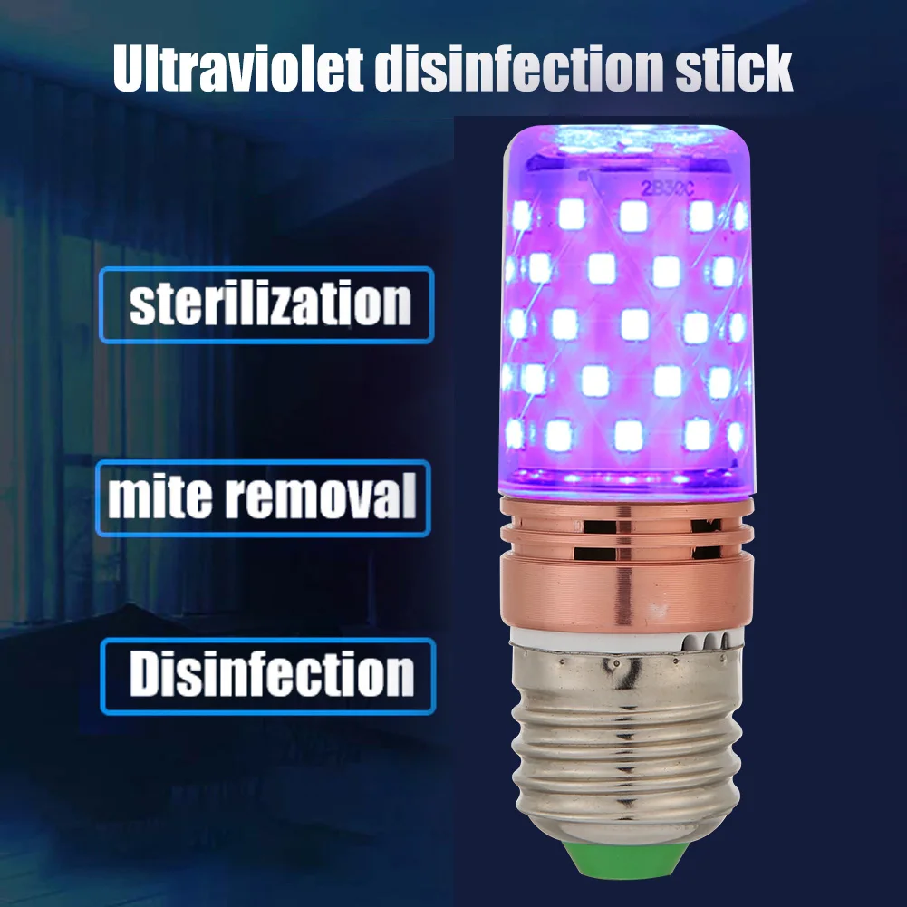 

E27 60 LED UVC Sterilization Lamp UV Germicidal Disinfection Light Bulb Ultraviolet Sterilizer Light Home Clean Air Kill Mites