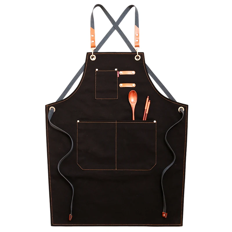 

Canvas Apron High Quality Korean Fashion Restaurant Barber Floral Artist Men and Women Coffee Shop Overalls