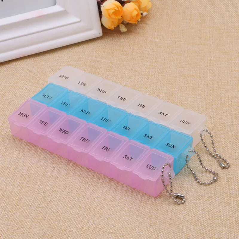 

7 Day Transparent Storage Box Jewelry Ornament Drug Compartment Display Case X5XC