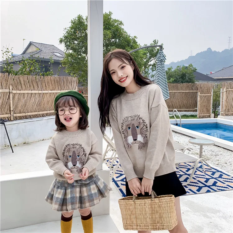 Najtaniej Rodzina pasujące ubrać mama i ja matka córka kreskówka tygrys swetry ciepłe ubrania na zimę dla rodziny wygląd koszule mama dziecko