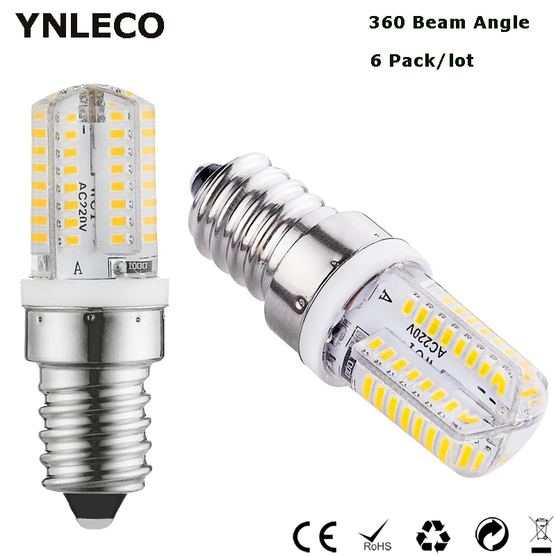 6X E14 Светодиодная лампа с регулируемой яркостью 110 В 220 в 3 Вт LED Bombilla 64LED 3014SMD Замена