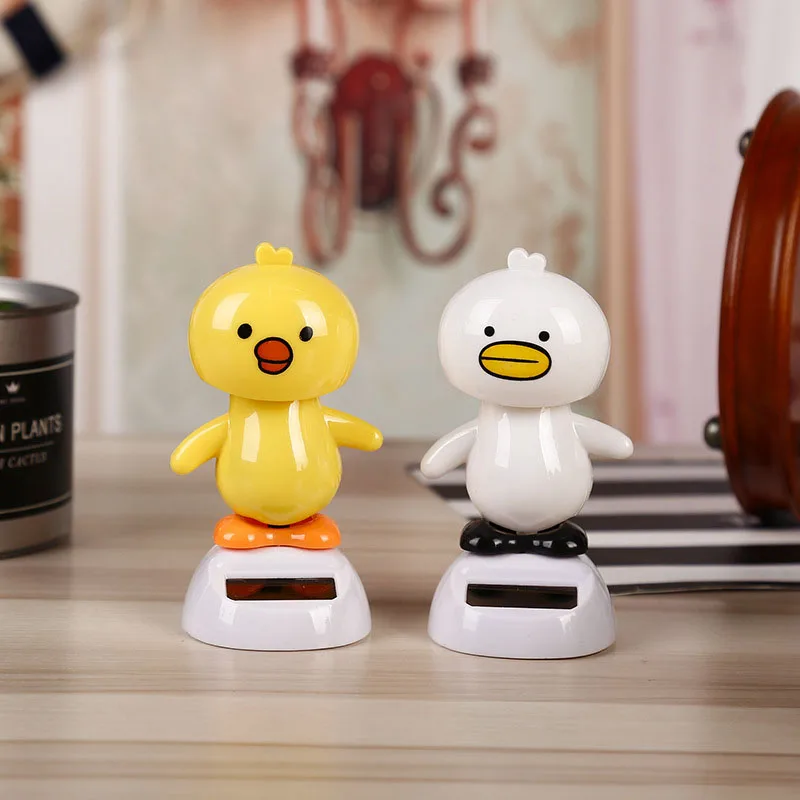 1pcs Cartoon Cute Swing Chickens Solar Energy Toys Fashion Children Entertainment Toy Vibrant Automobile Home Decorative Crafts