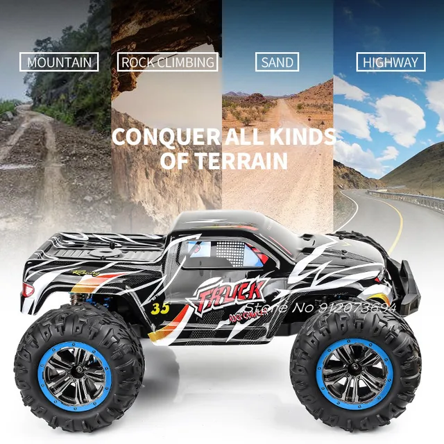 80KM/H 4WD Brushless Motor Remote Control Buggy 200M Metal Hydraulic Shock Absorber All-terrain Off-road RC Racing Car Model Toy 4