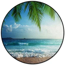 Тропический Пляж Surf Sky кокосовый лист Противоскользящий круглый ковер компьютерный стул коврик для гостиной коврик для детской спальни