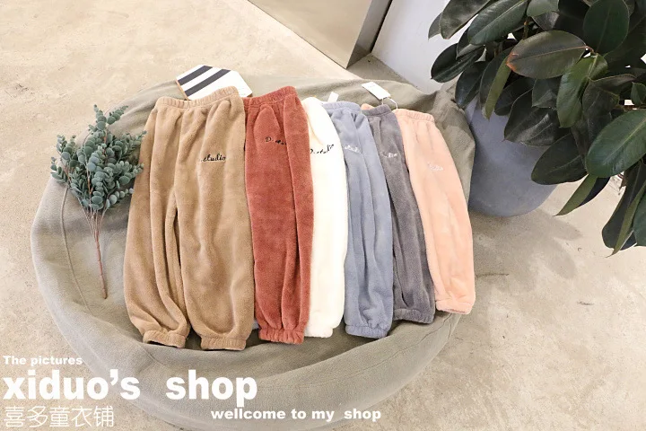 Spring New Products Girls South Korea Versitile Fashion Household Warm Pants Lazy Berber Fleece Casual Household Pants