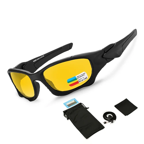 Мужские и женские солнцезащитные очки, поляризационные, походные, желтые, ночная версия, UV400, спортивные очки, для альпинизма, бега, кемпинга, рыбалки, очки - Цвет: Yellow bag